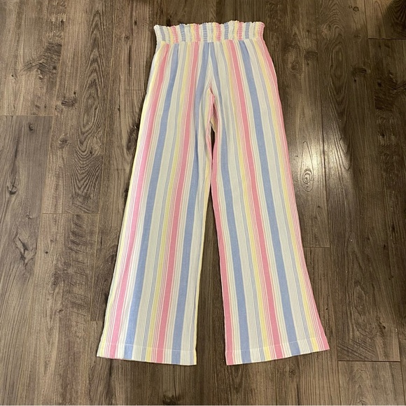 Cloth & Stone lounge pants Linen rayon blend beach pants stretchy waist wide leg - Picture 2 of 10